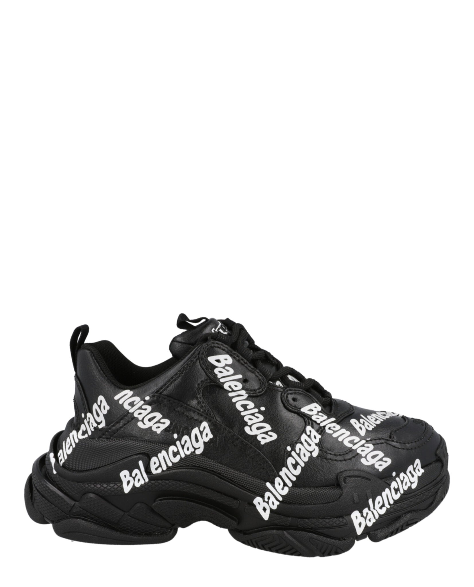 Balenciaga Triple S Logotype Sneakers Black Footwear - Tophatter Daily Deals
