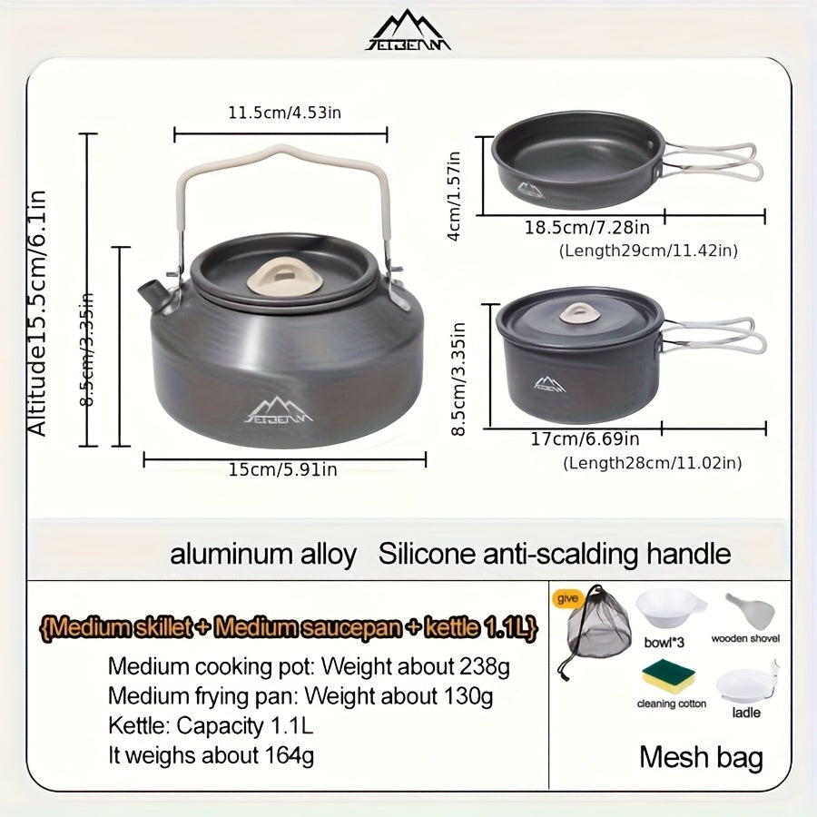 Camping Kitchen Set for 4-Person Cooking (9pcs) Camp Cooking - Tophatter Daily Deals