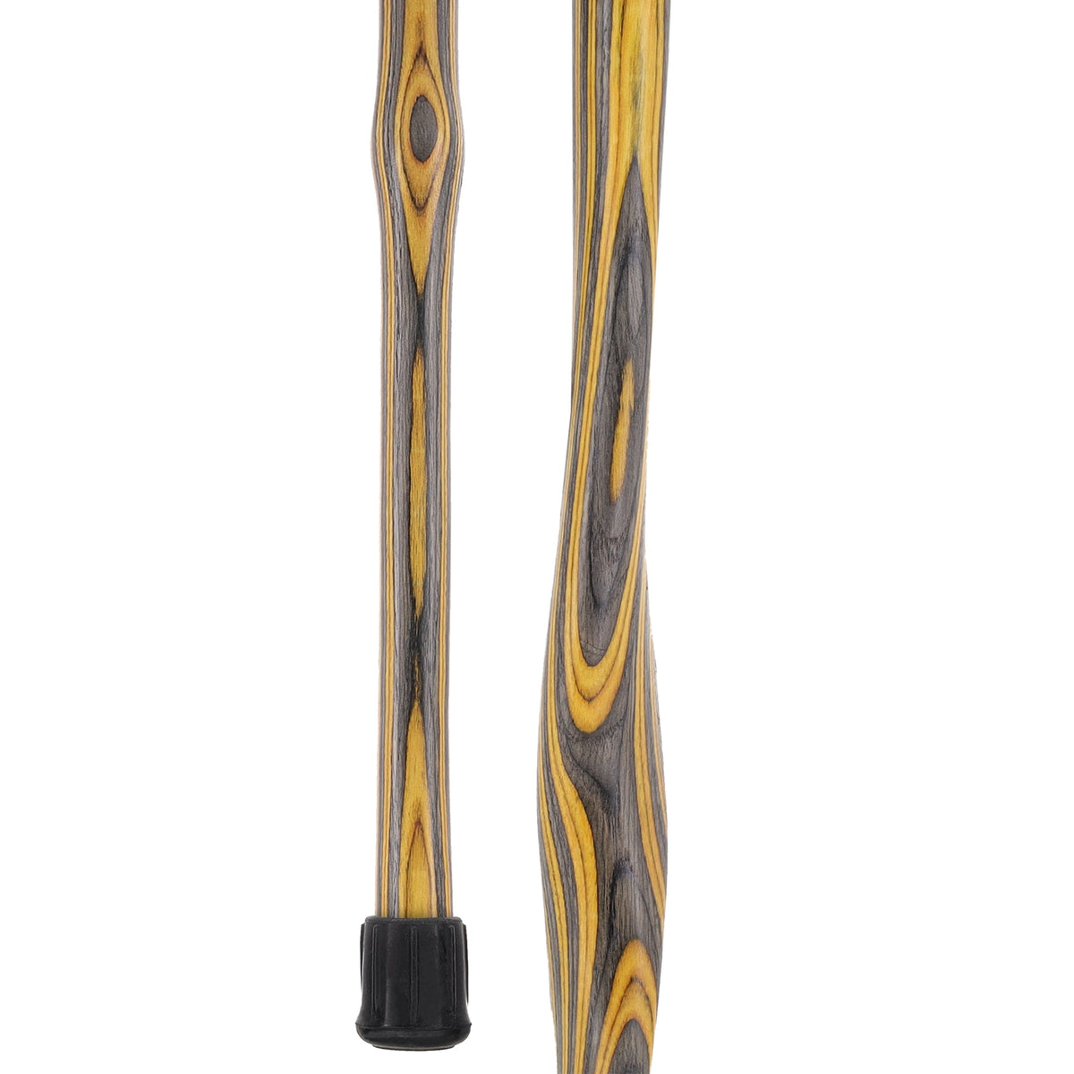 USA-Made Black & Yellow Colortone Staff: Maple, Compass Colortone Classic Hiking Staffs - Tophatter Daily Deals