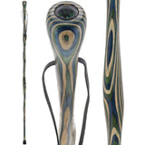 USA-Made Blue/Green/Brown Light Hiking Staff: Birch, Compass Colortone Classic Hiking Staffs - Tophatter Daily Deals