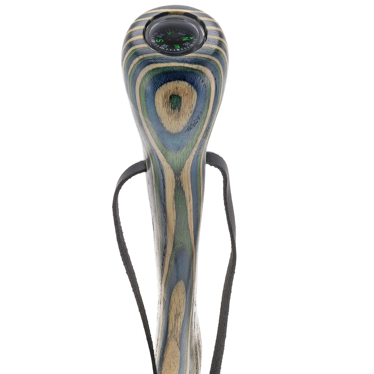 USA-Made Blue/Green/Brown Light Hiking Staff: Birch, Compass Colortone Classic Hiking Staffs - Tophatter Daily Deals