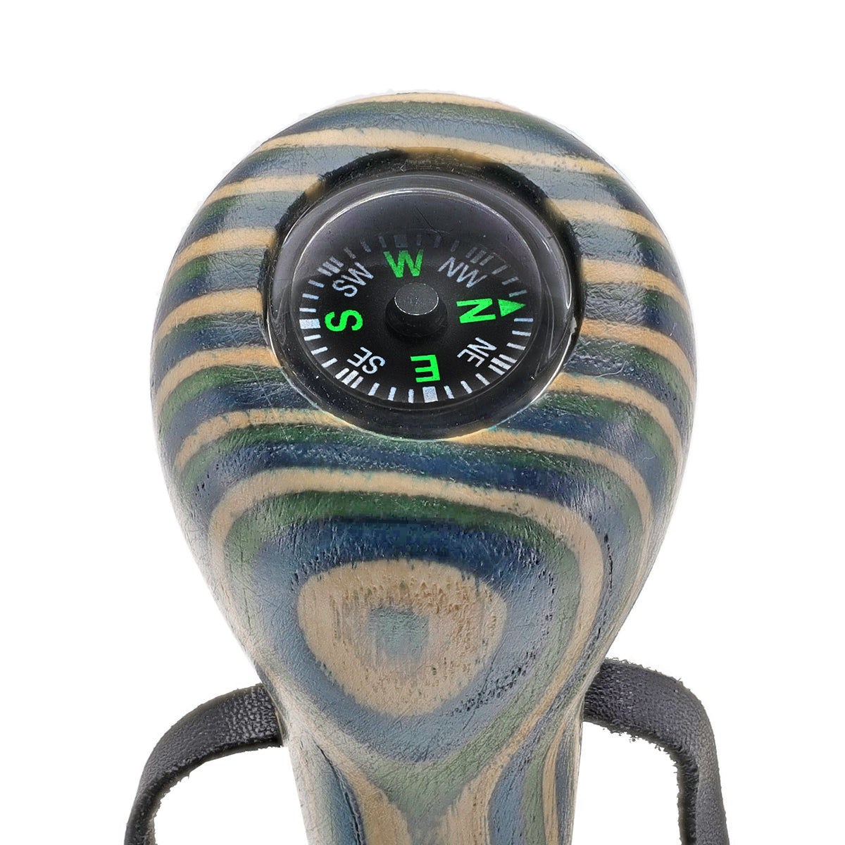 USA-Made Blue/Green/Brown Light Hiking Staff: Birch, Compass Colortone Classic Hiking Staffs - Tophatter Daily Deals