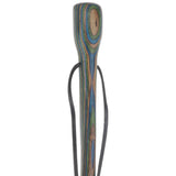 USA-Made Dark Blue/Green/Brown Hiking Staff: Birch, Compass Colortone Classic Hiking Staffs - Tophatter Daily Deals