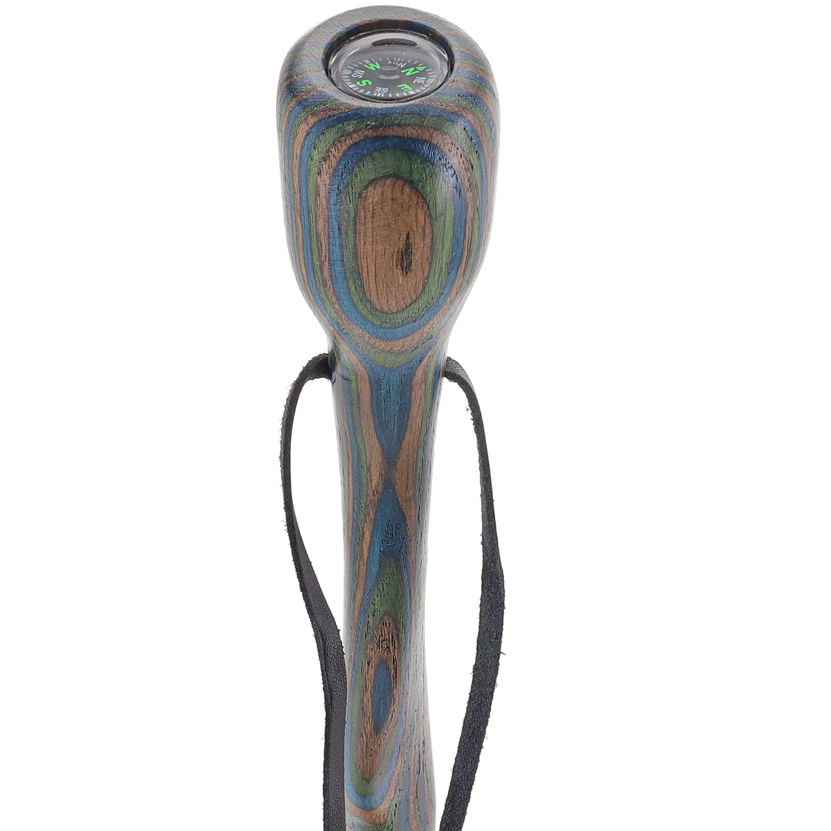 USA-Made Dark Blue/Green/Brown Hiking Staff: Birch, Compass Colortone Classic Hiking Staffs - Tophatter Daily Deals
