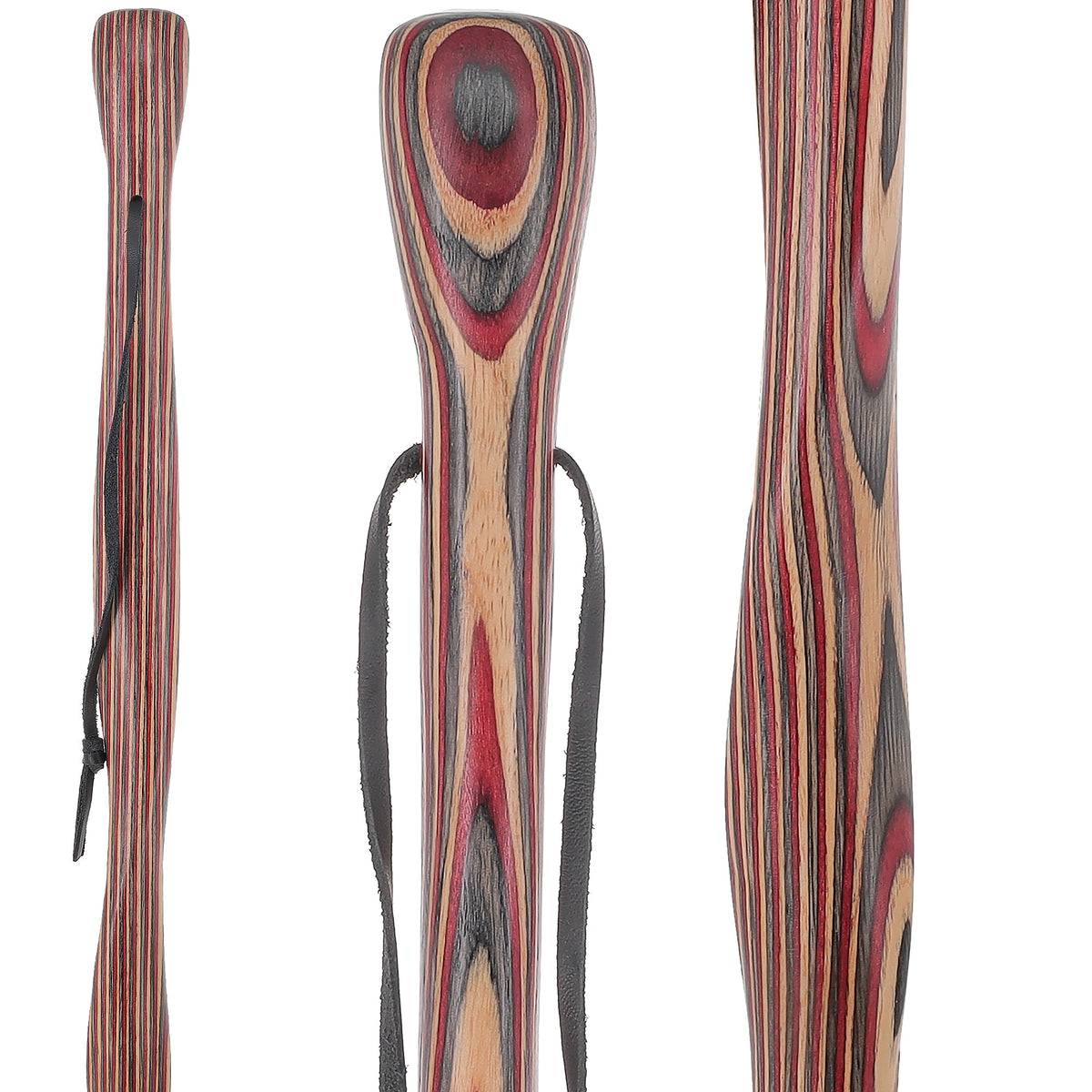 USA-Made Twisted Hiking Staff Ruby Ridge Colorwood & Compass Colortone Classic Hiking Staffs - Tophatter Daily Deals