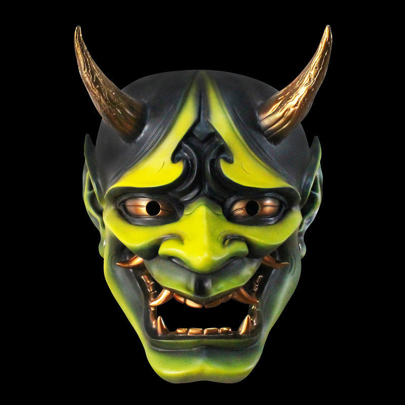 Resin Demon Mask Full Face Horned Cosplay Halloween 2025 Yellow 3D Changing Face Moving Picture Frame - Tophatter Daily Deals