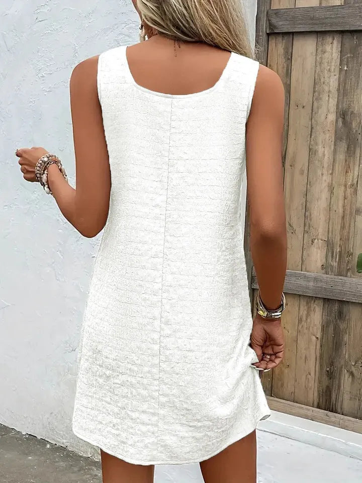 Asymmetrical Neck Sleeveless Dress Casual Dresses - Tophatter Daily Deals