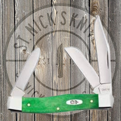 Case - Medium Stockman Knife - Smooth Brilliant Green Bone - 52821 Knives - Tophatter Daily Deals