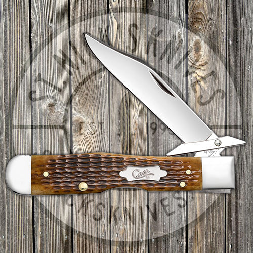 Case Cheetah - Antique Bone - Rogers Corn Cob Jig - 52836 Traditional Knives - Tophatter Daily Deals