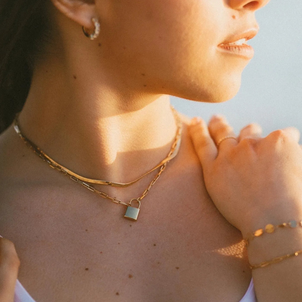 Newport Gold Filled Lock Necklace Necklaces - Tophatter Daily Deals
