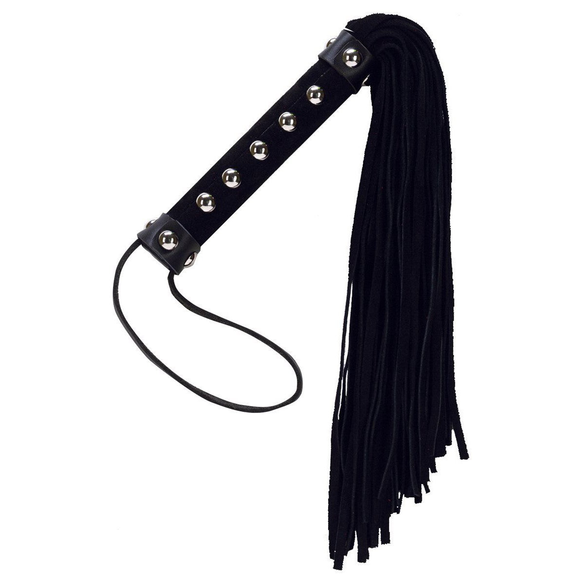 Large Studded Handle BDSM Flogger in Black Floggers - Tophatter Daily Deals