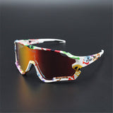 Bicycle glasses sunglasses goggles White graffiti 0 - Tophatter Daily Deals