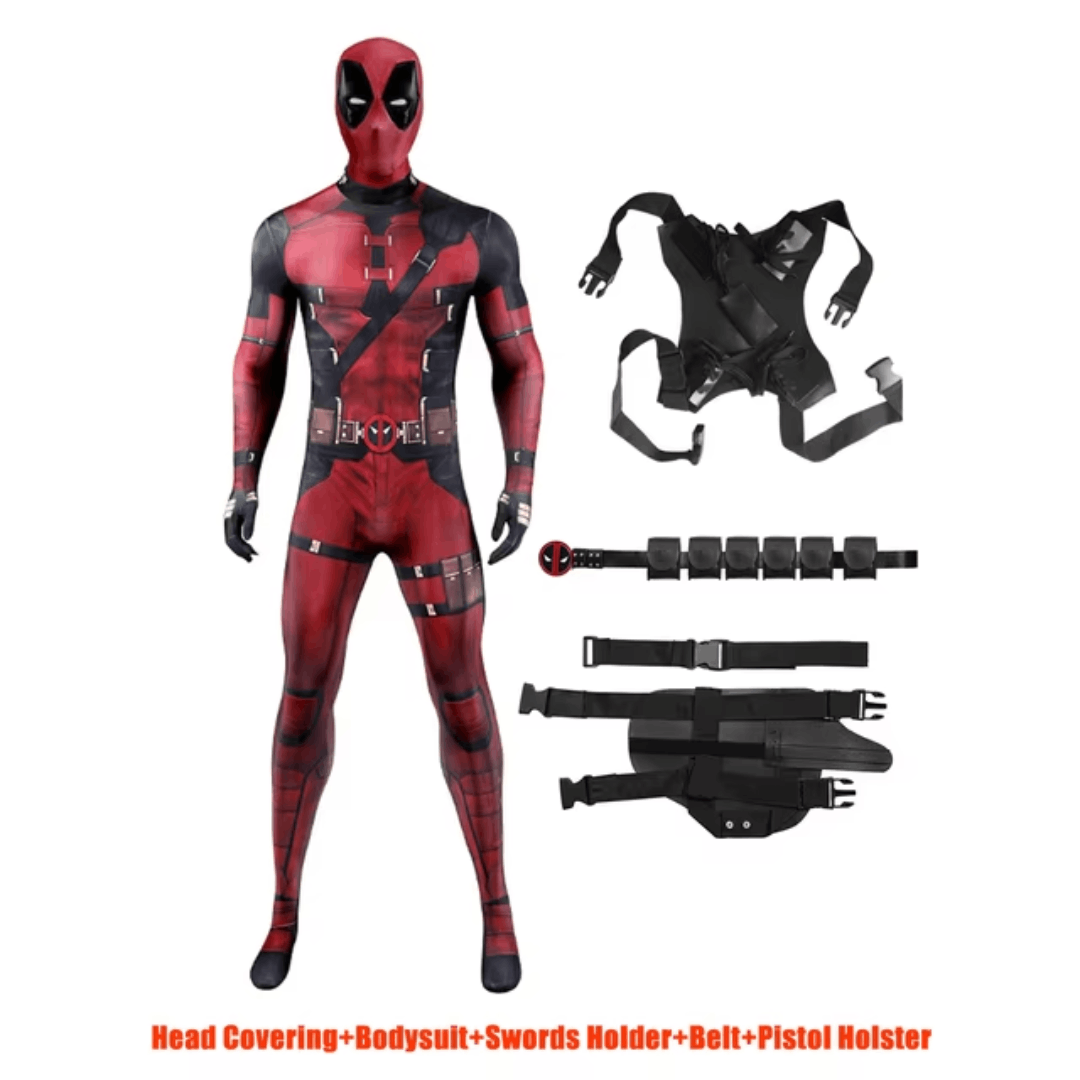 Adult & Kids Deadpool Costume with Mask and Accessories - Marvel Superhero Outfit for Halloween Halloween Costumes - Tophatter Daily Deals