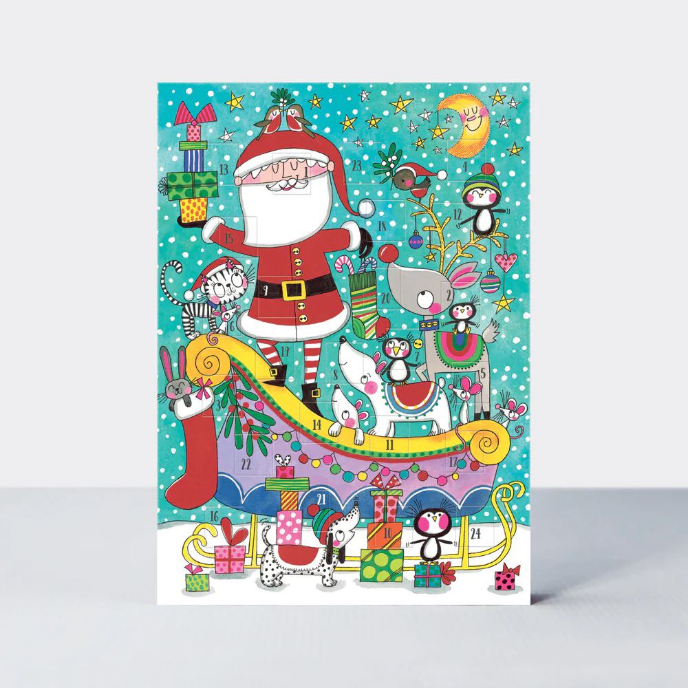 Santa Sleigh Advent Calendar Greetings Card | Christmas Advent Calendar Advent Calendar - Tophatter Daily Deals