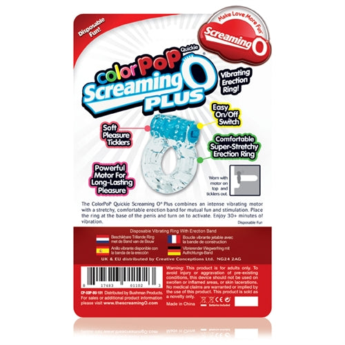 Screaming O Colour Pop Quickie Plus – Vibrating Erection Ring > Cock Ring > Vibrating - Tophatter Daily Deals
