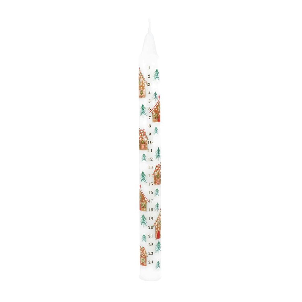 Gingerbread House Advent Candle | Numbered Christmas Countdown Candle 23cm Advent Candle - Tophatter Daily Deals