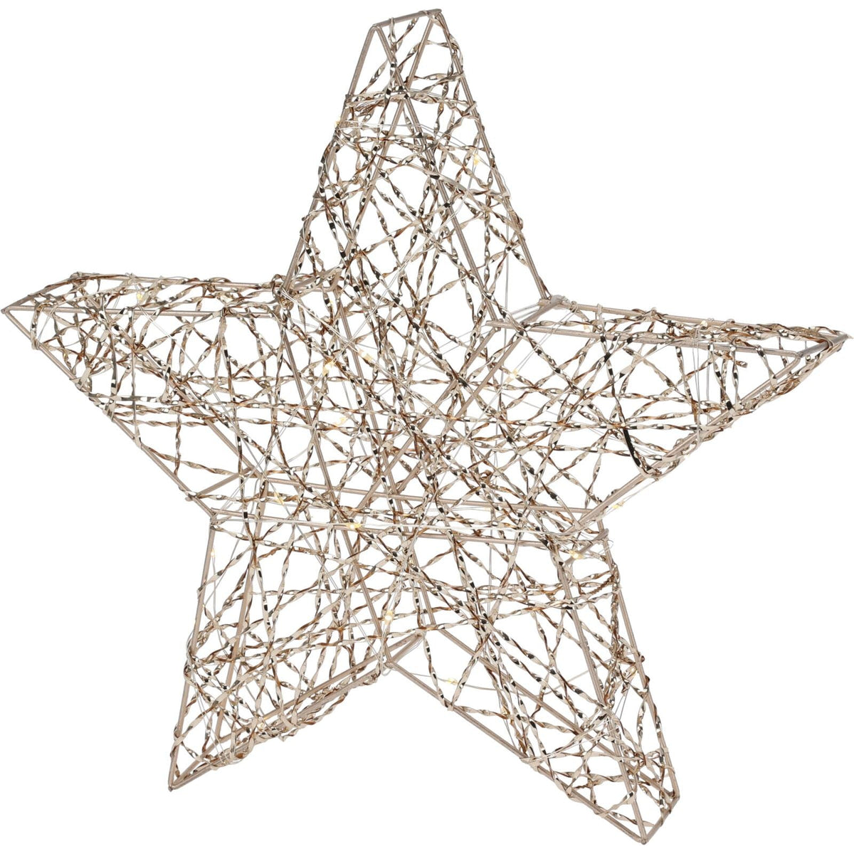 Gold Christmas Star Light | Gold Wire LED Standing Star Decoration - 30cm LED Light - Tophatter Daily Deals