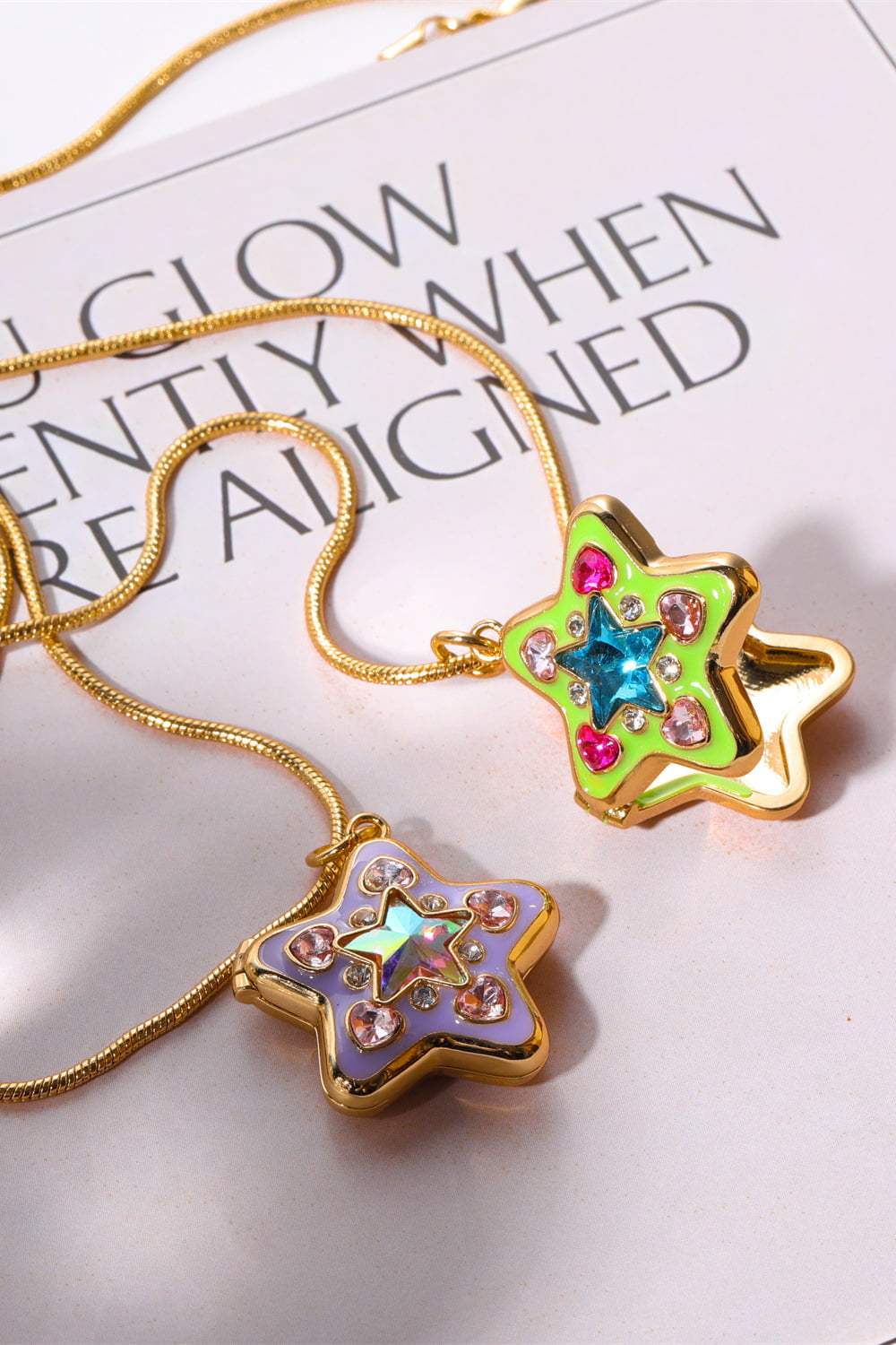 Rhinestone Decor Star Box Pendant Necklace Necklaces - Tophatter Daily Deals