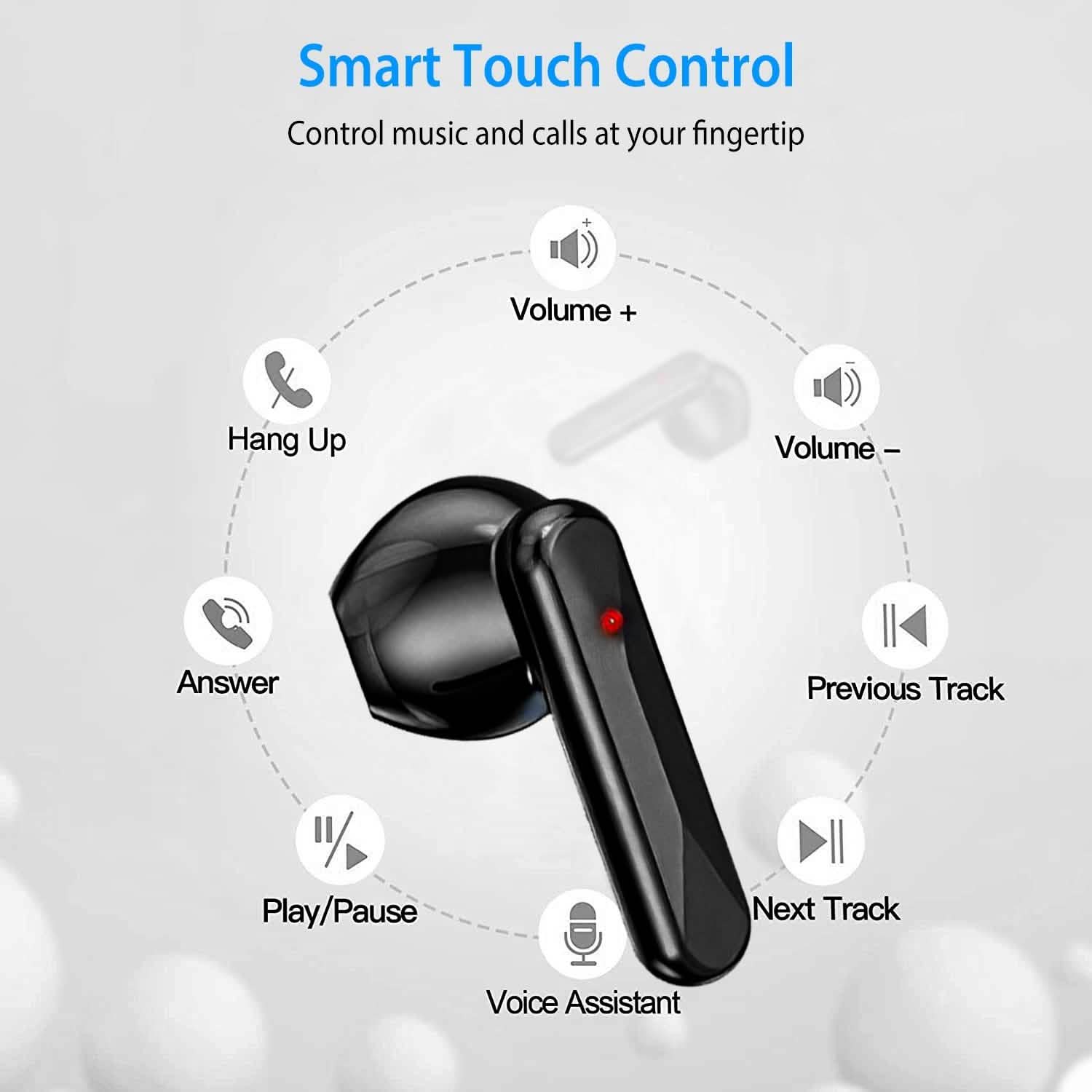 5.3 TWS Wireless Earbuds Touch Control Headphone Headphones - Tophatter Daily Deals