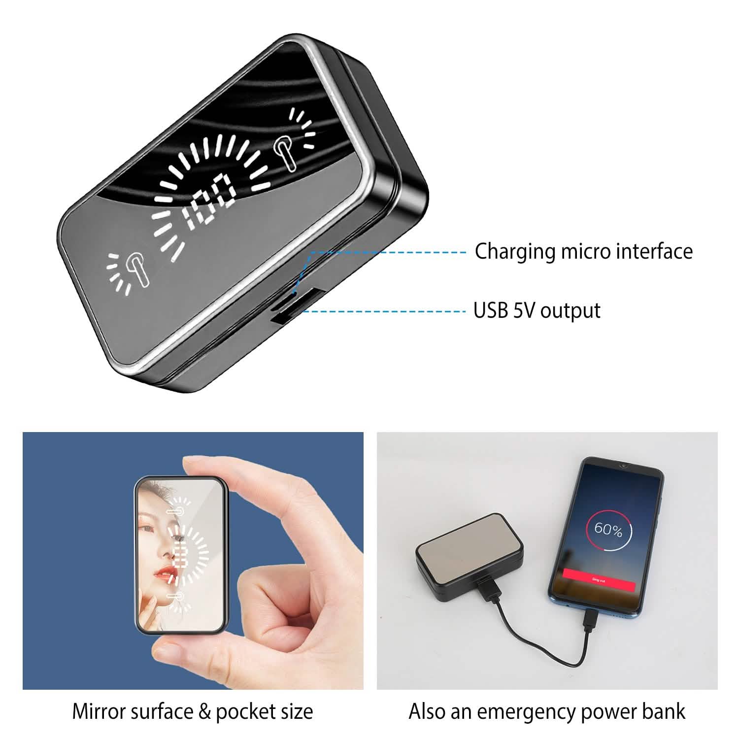 5.3 TWS Wireless Earbuds Touch Control Headphone Headphones - Tophatter Daily Deals