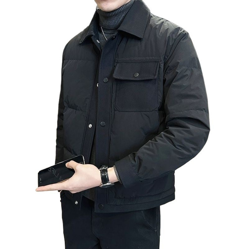 Lightweight Men's Down Jacket - Boxy Hip, Quilted, Winter 3D Changing Face Moving Picture Frame - Tophatter Daily Deals