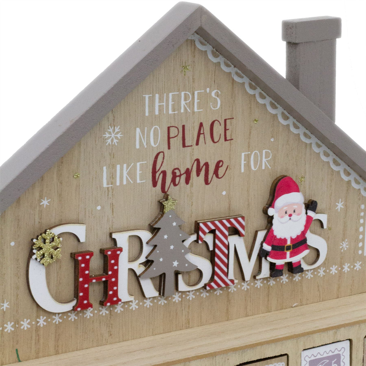 Wooden House Christmas Advent Calendar | Santa Fill Your Own Calendar - 31x35cm Advent Calendar - Tophatter Daily Deals