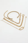 Gold 4Pcs Rhinestone Decor Twist Adjustable Chain Bracelet Set Bracelets - Tophatter Daily Deals