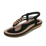 Bohemian Wooden Bead Woven Plus Size Flat Shoes 0 - Tophatter Daily Deals