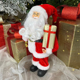 Traditional Red Father Christmas Figure | Standing Santa Claus Ornament - 30cm Ornament - Tophatter Daily Deals