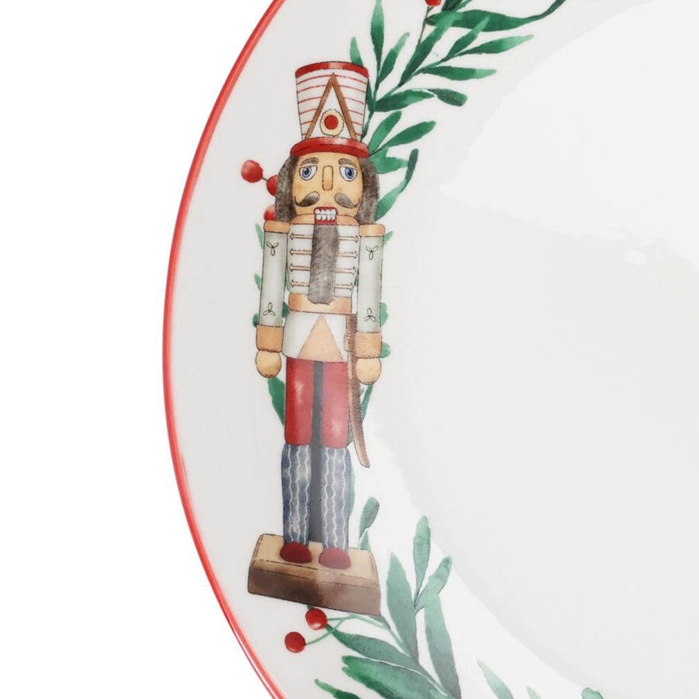 Christmas Nutcracker Plate | Traditional Festive Round Ceramic Plate - 27cm Plate - Tophatter Daily Deals