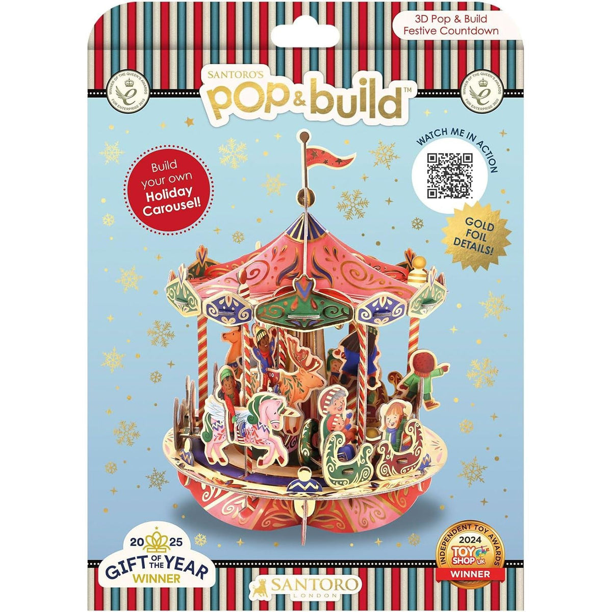 Pop & Build - Carousel Countdown | 3D Pop-up Christmas Advent Calendar Advent Calendar - Tophatter Daily Deals