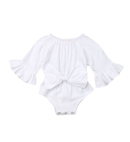 Bow long sleeve suit White 0 - Tophatter Daily Deals
