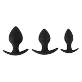 Black Velvet Silicone Three Piece Butt Plug Set for Anal Training > Anal Range > Butt Plug Kits - Tophatter Daily Deals