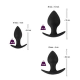 Black Velvet Silicone Three Piece Butt Plug Set for Anal Training > Anal Range > Butt Plug Kits - Tophatter Daily Deals