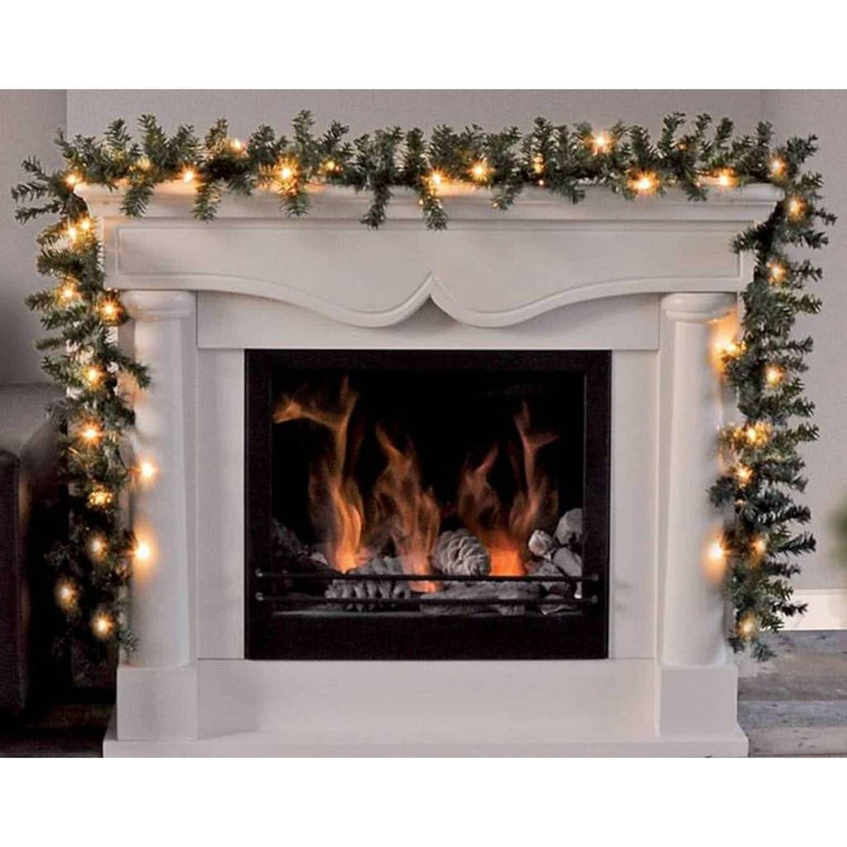 270cm Christmas LED Garland Artificial Wreath Garland | Festive Light Up Garland Warm White 30 LED Lights | Xmas Fairy Light Garland Festoon Garland - Tophatter Daily Deals
