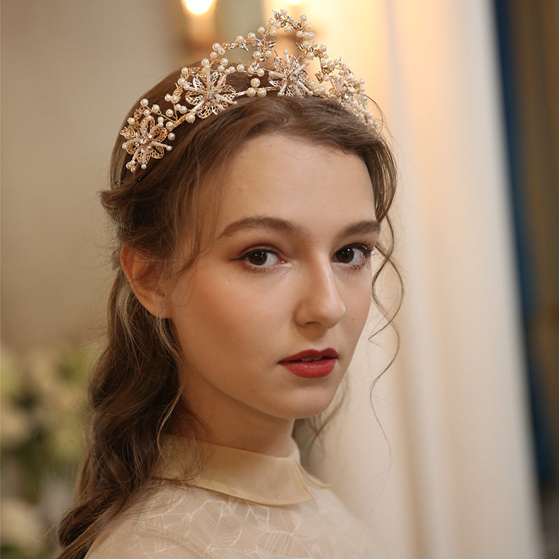 Bridal Jewelry Pearl Crystal Exquisite Headdress 0 - Tophatter Daily Deals