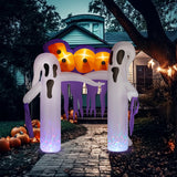9.8ft White Ghost Arch Inflatable Halloween Yard Decor 3D Changing Face Moving Picture Frame - Tophatter Daily Deals