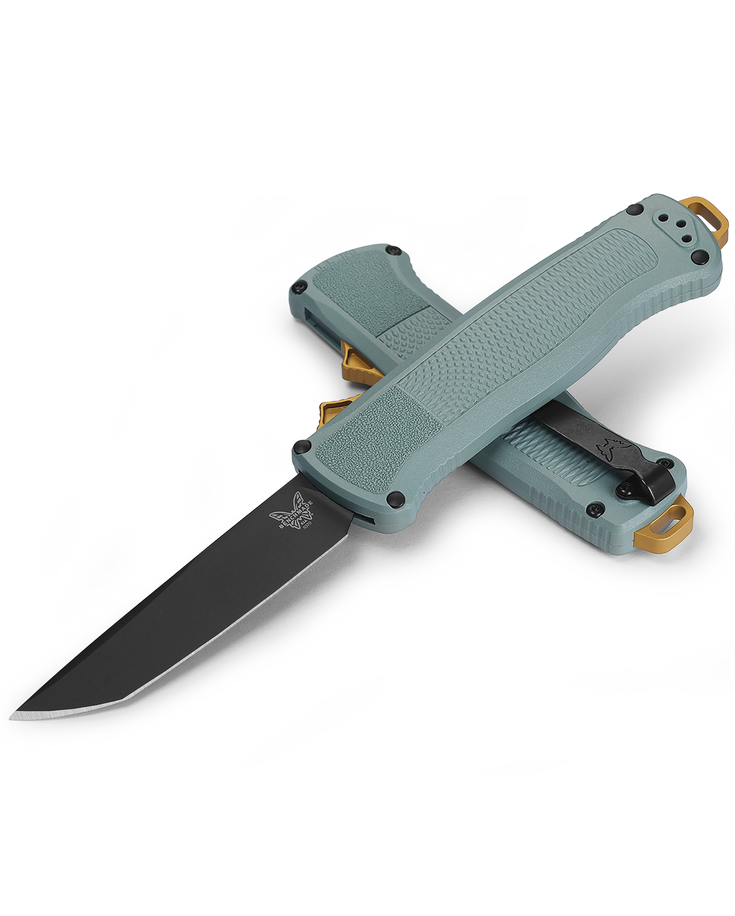 Benchmade Shootout - D/A OTF - Automatic - Sage Green Handle - 5370BK-07 Automatic Knives - Tophatter Daily Deals