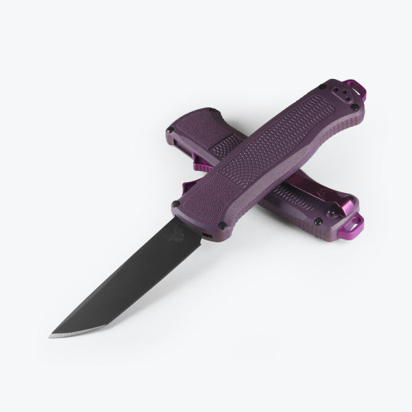 Benchmade Shootout - D/A OTF - Automatic - Dark Purple Handle - 5370GY-06 Automatic Knives - Tophatter Daily Deals