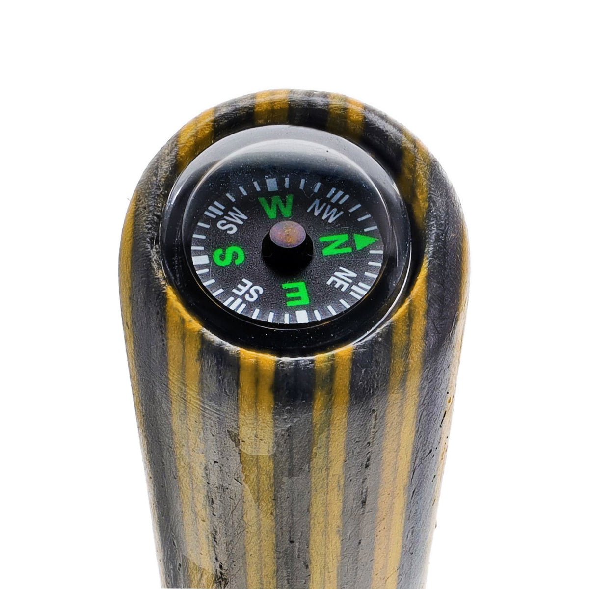 USA-Made Black/Yellow Colortone Hiking Staff: Rustic, Compass Colortone Classic Hiking Staffs - Tophatter Daily Deals
