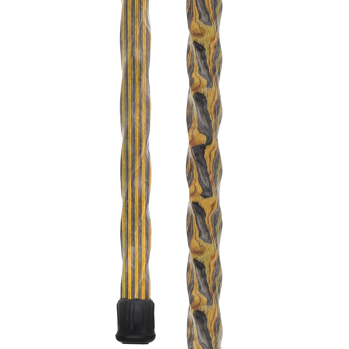 USA-Made Black/Yellow Colortone Hiking Staff: Rustic, Compass Colortone Classic Hiking Staffs - Tophatter Daily Deals