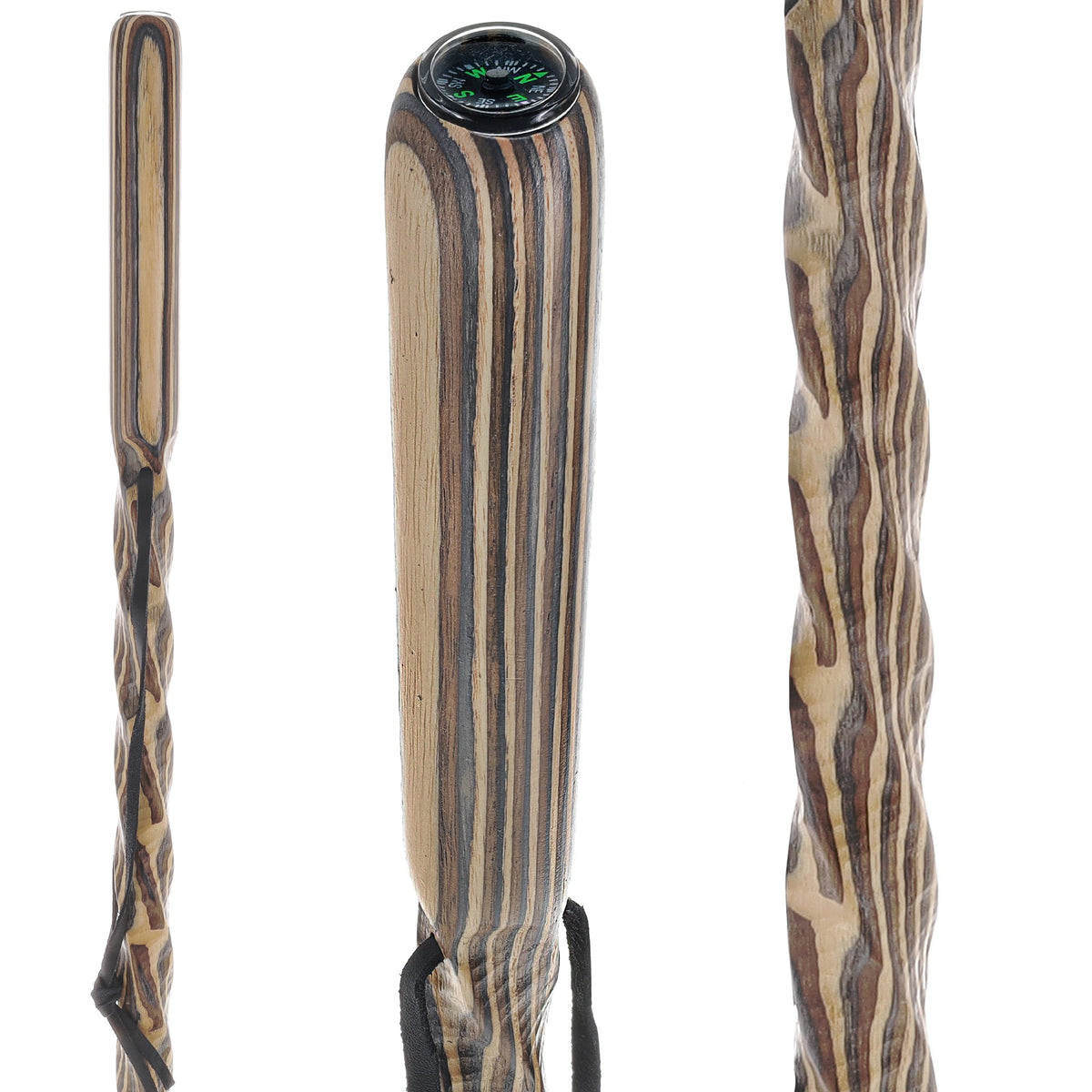 USA-Made Buckskin Colortone Hiking Staff: Rustic, Compass Colortone Classic Hiking Staffs - Tophatter Daily Deals