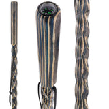 USA-Made Caribbean Wave Colorwood Hiking Staff: Rustic, Compass Colortone Classic Hiking Staffs - Tophatter Daily Deals