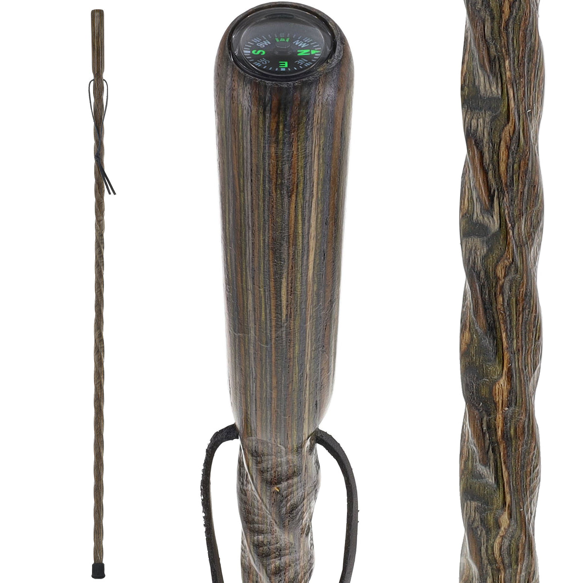 USA-Made Field & Stream Colortone Hiking Staff: Rustic, Compass Colortone Classic Hiking Staffs - Tophatter Daily Deals