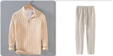 Warm Men Cable Knit Sweater - Half Zip, Cotton, Casual 3D Changing Face Moving Picture Frame - Tophatter Daily Deals