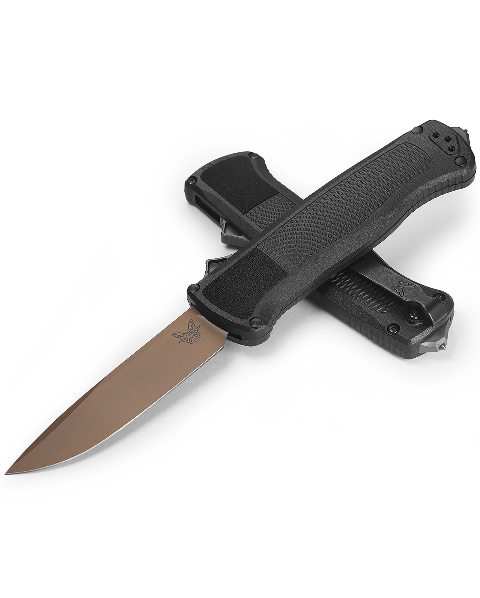 Benchmade Shootout - D/A OTF - Drop Point - Automatic - CF Elite Handle - 5371FE Automatic Knives - Tophatter Daily Deals