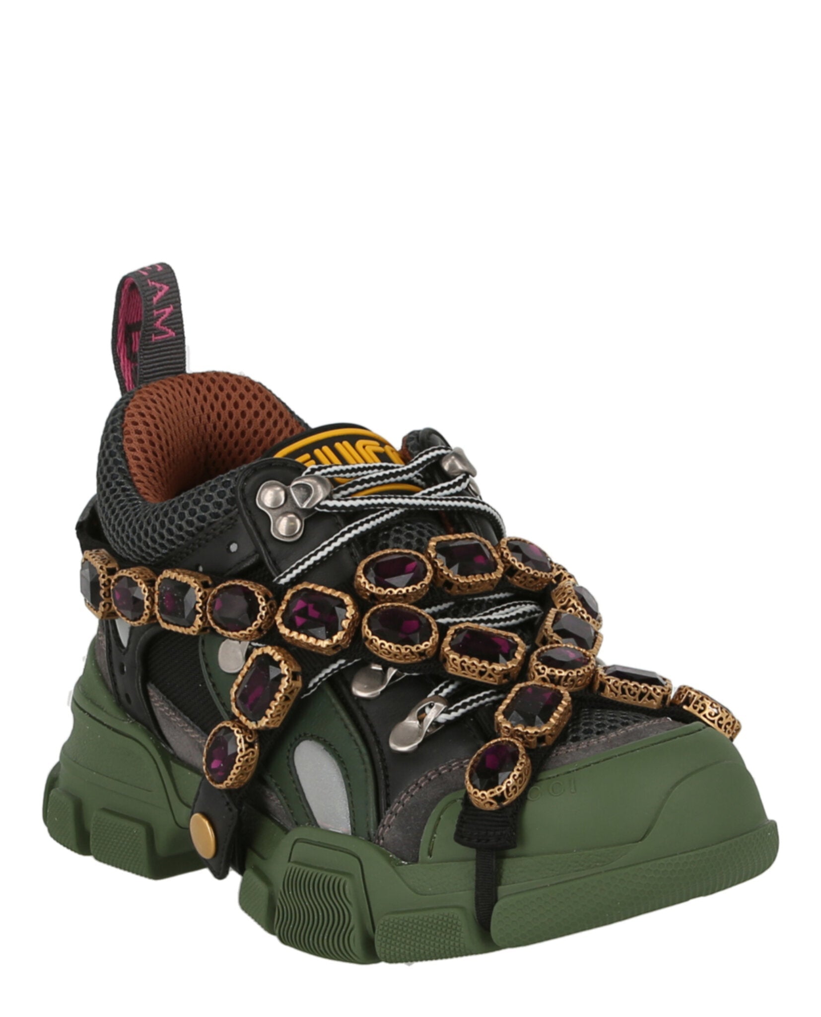 Gucci Flashtrek Chunky Leather Sneakers Footwear - Tophatter Daily Deals