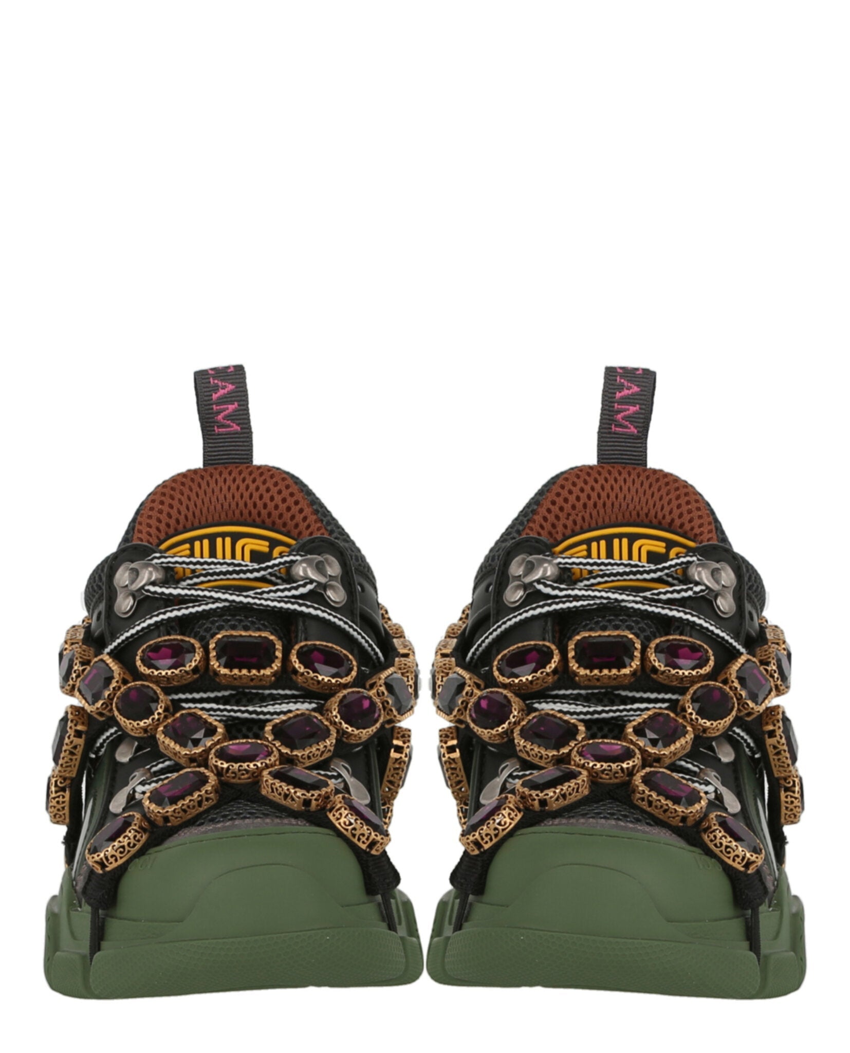 Gucci Flashtrek Chunky Leather Sneakers Footwear - Tophatter Daily Deals