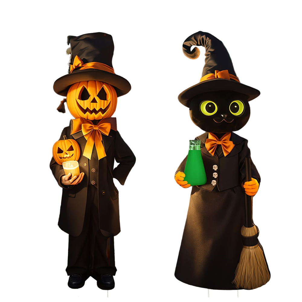Halloween Cat Pumpkin Yard Lawn Ornaments Halloween - Tophatter Daily Deals