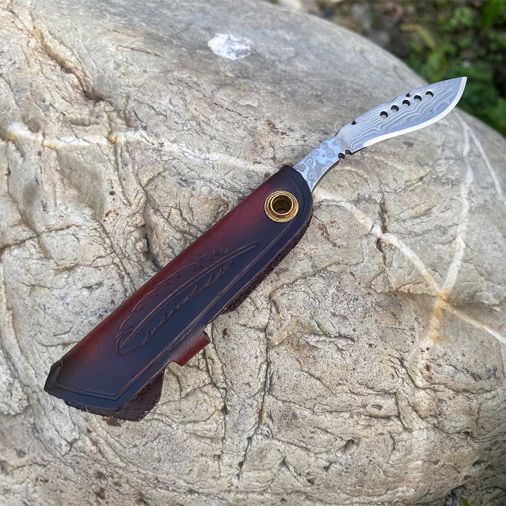 Damascus Steel Nepal Knife With Leather Case - Tophatter Daily Deals